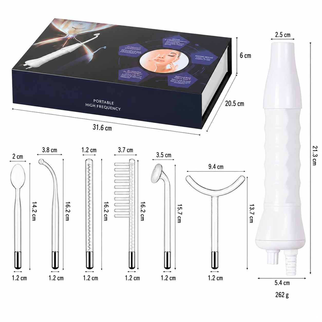 DermaPulse  Darsonval  6 Pelot ELEKTROD