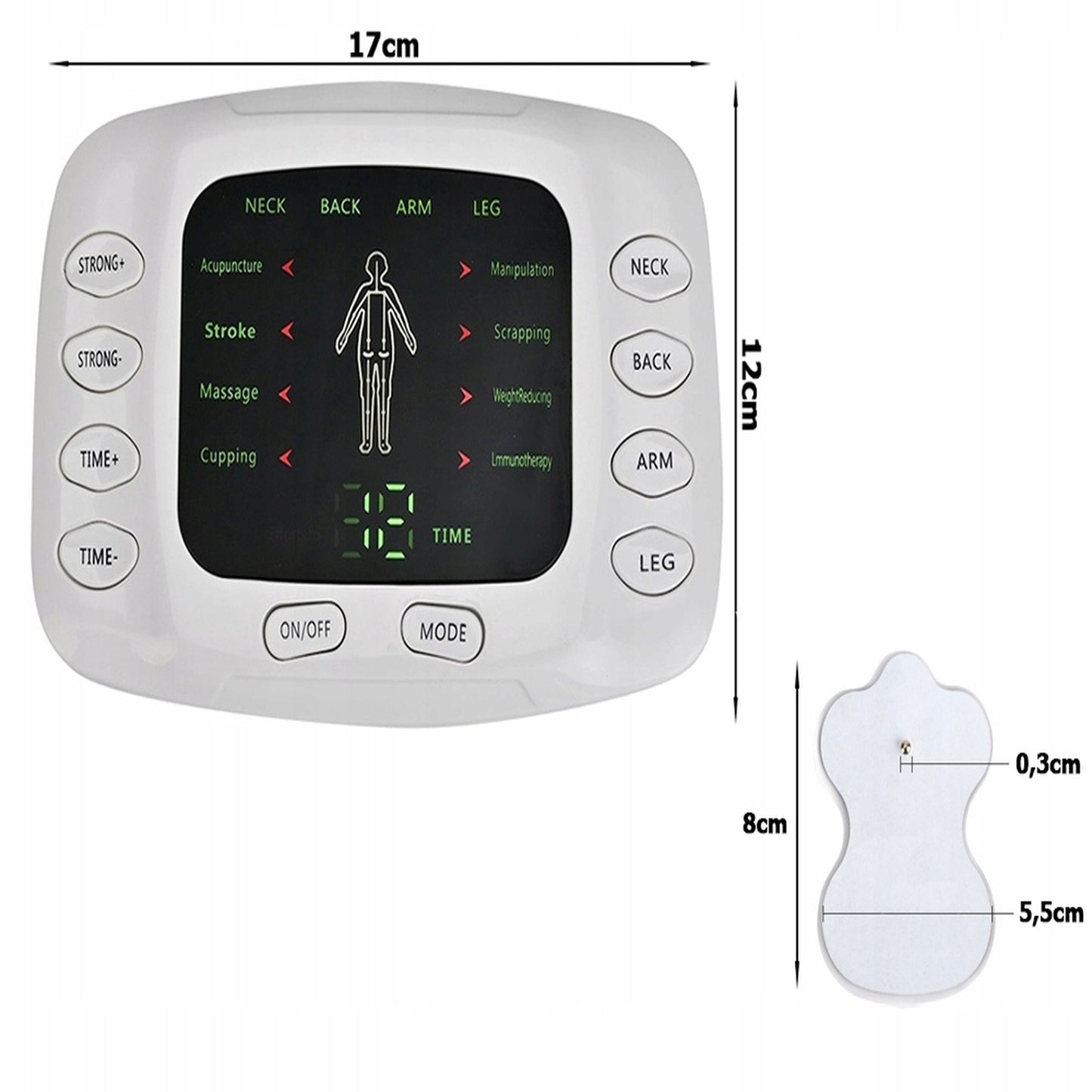 ELEKTROSTYMULATOR MIĘŚNI I NERWÓW TENS EMS +POWERPULSE +KLAPKI DO MASAŻU