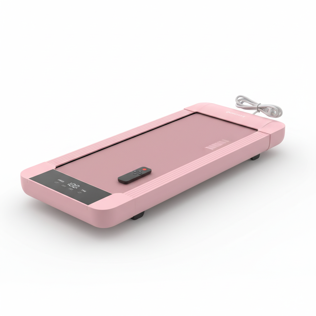 Różowa bieżnia Walking Pad Ultra Slim na białym tle