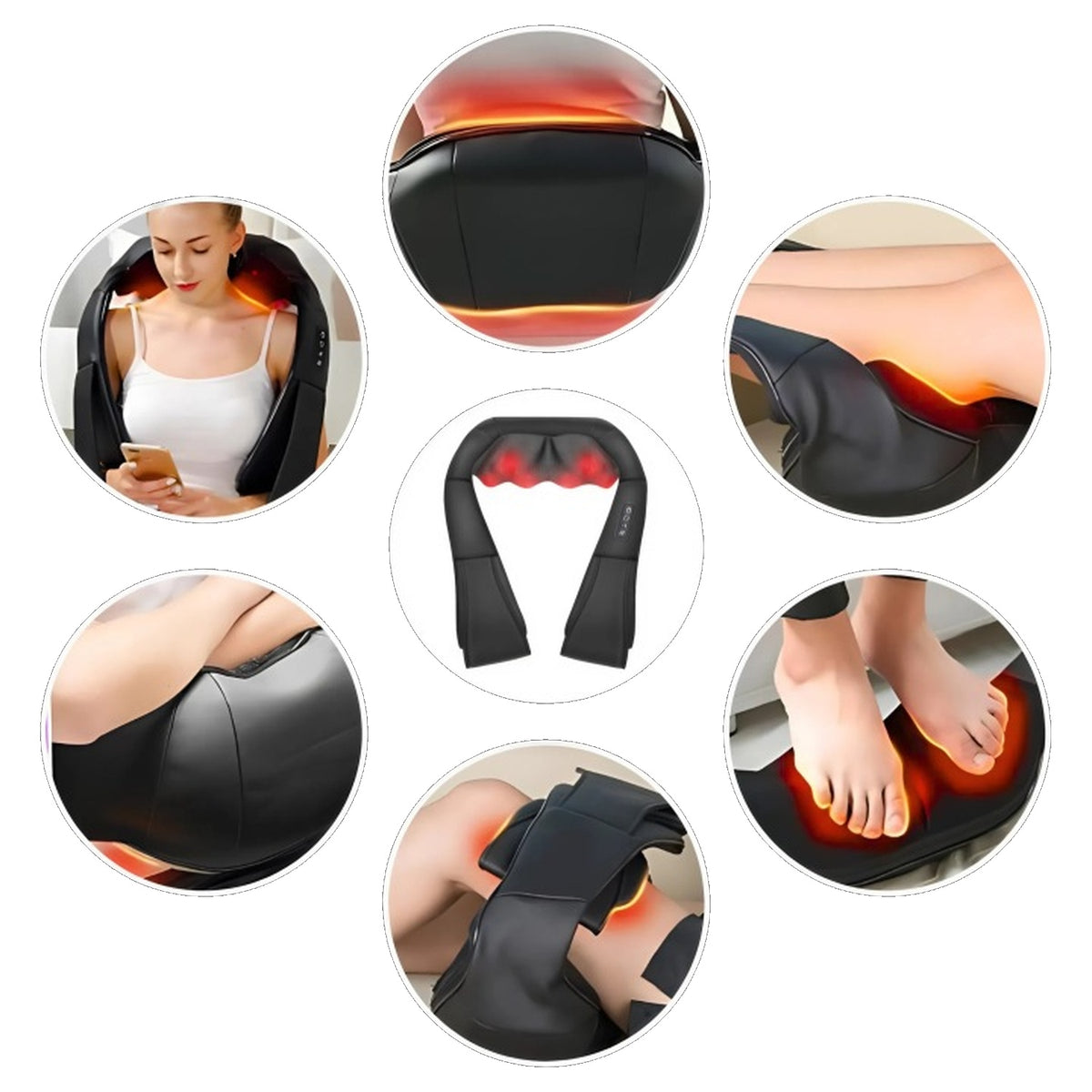Masażer Shiatsu do Szyi i Karku z Podczerwienią