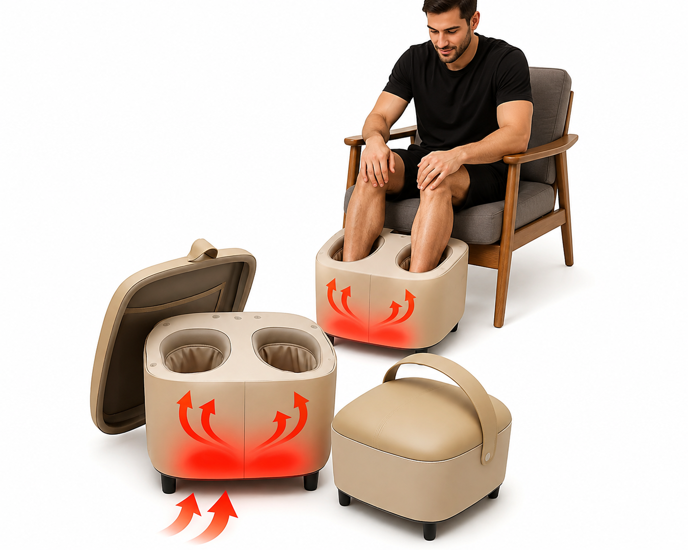 FootLuxe – Pufa do Masażu Stóp Shiatsu z Kompresją i Ogrzewaniem