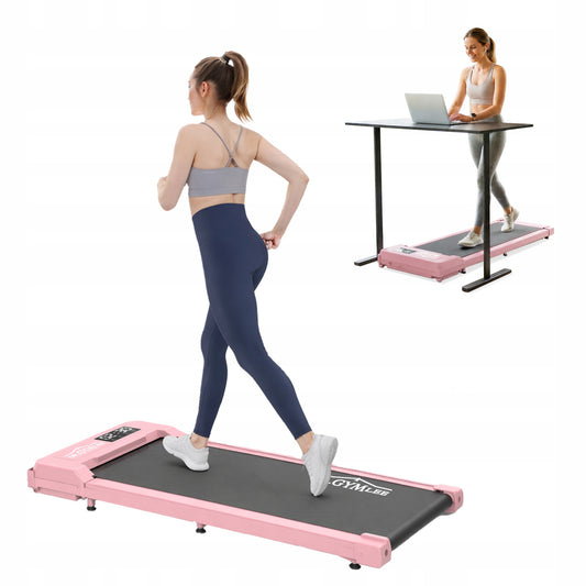 Różowa bieżnia pod biurko Walking Pad Ultra Slim do domu i biura elektryczna 6 km/h